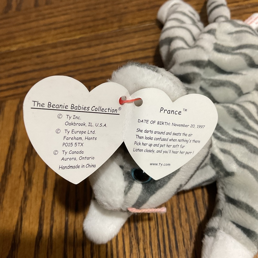 Ty Beanie Babies Cat 🐈 Set: Gray Prance, White Flip, Tan Scat, Light Brown Nip - Picture 11 of 12